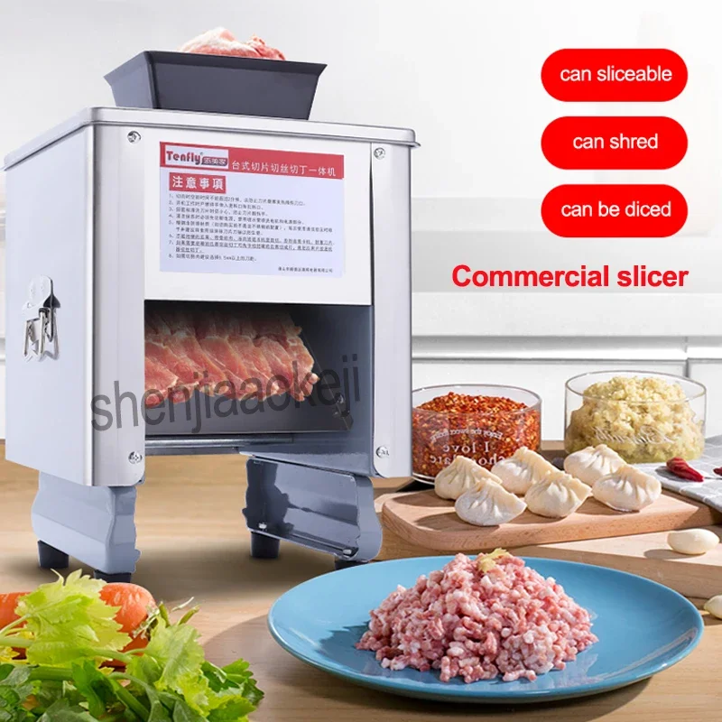 Home Automatic Vegetable Cutting Machine New Upgrade Meat Slicer Commercial Cut Fish Slice Cutting Machine Electric Meat Slice