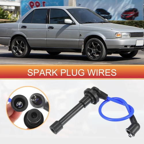 Imagen 2 del producto UXCELL 5 piezas Cable de bujía Cable de bobina de encendido No. 2245065 Y25 para Nissan Sentra 91-94