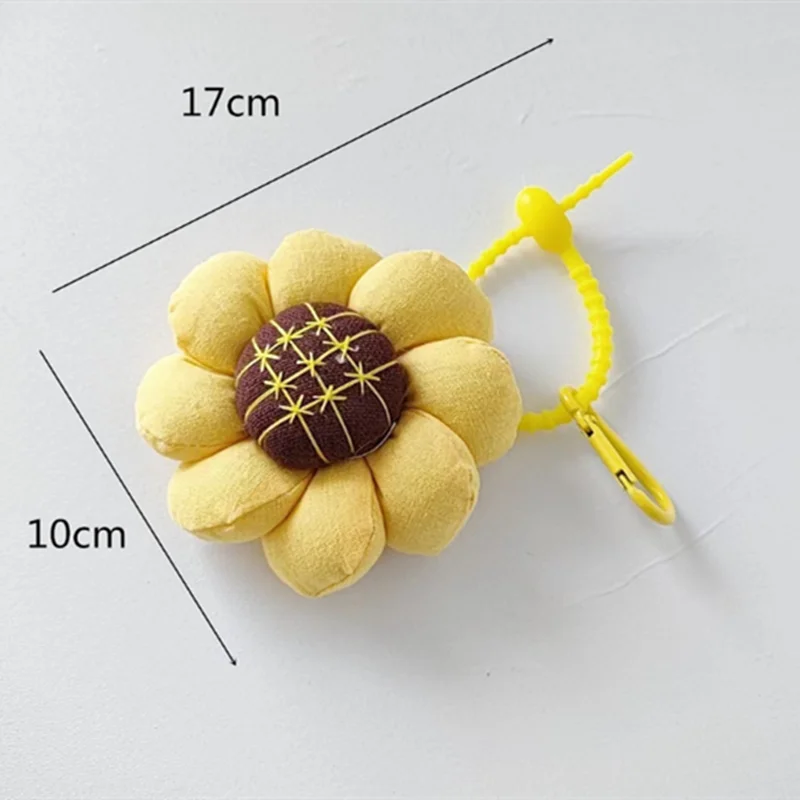 Handbag Ornaments Cotton Linen Woman Keychain Sun Flower Cell Phone Pendant Cute Accessories Car Key Chain Best Friend Gift