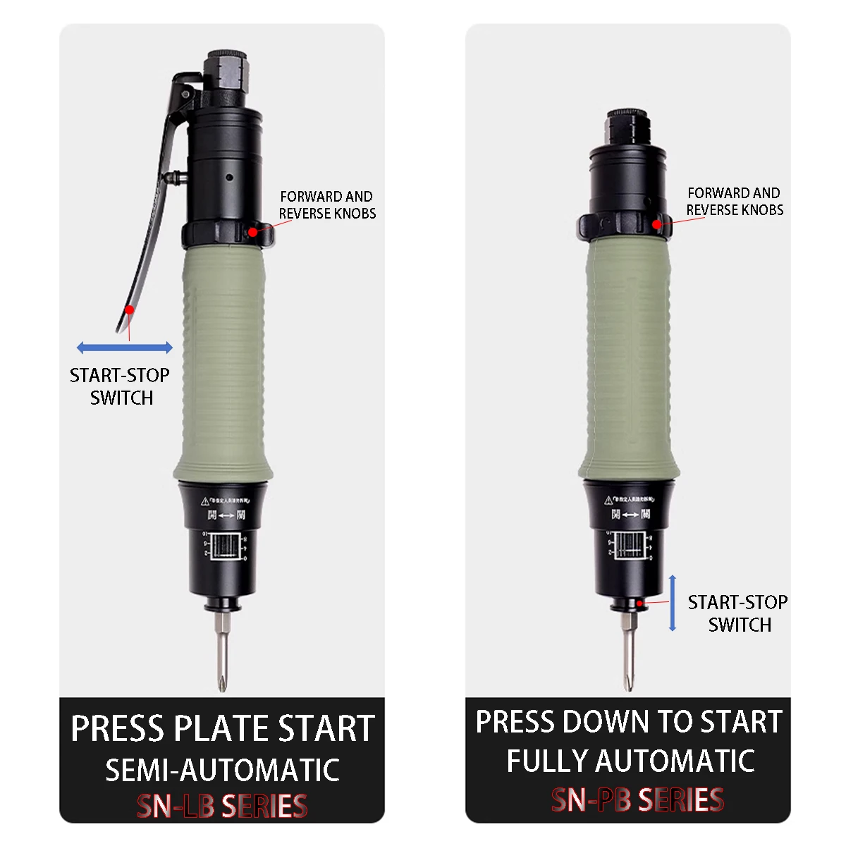 Parafusadeira Pneumática Industrial com Torque Ajustável e Acionamento por Toque, Suporte OEM