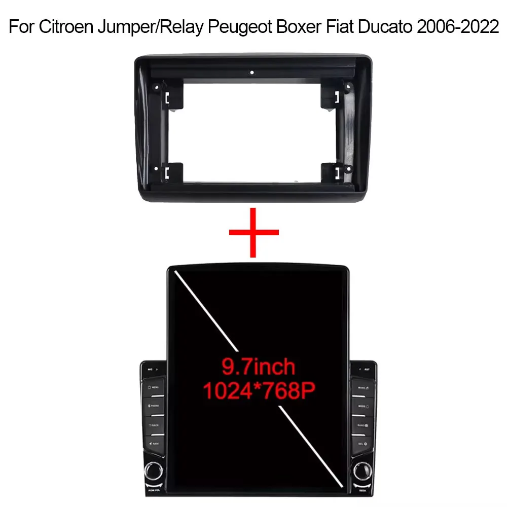 9.7' With Buttons Android 14 For Citroen Jumper/Relay Peugeot Boxer Fiat Ducato 2006-2022 Type Car Radio Video Player DVD