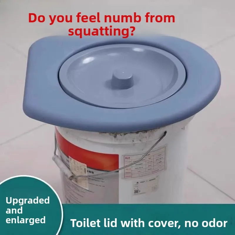 

Thickened Toilet Ring Bucket Type Portable Hospital Toilet Cover Board with Cover for Elderly Adult Bathroom Tools
