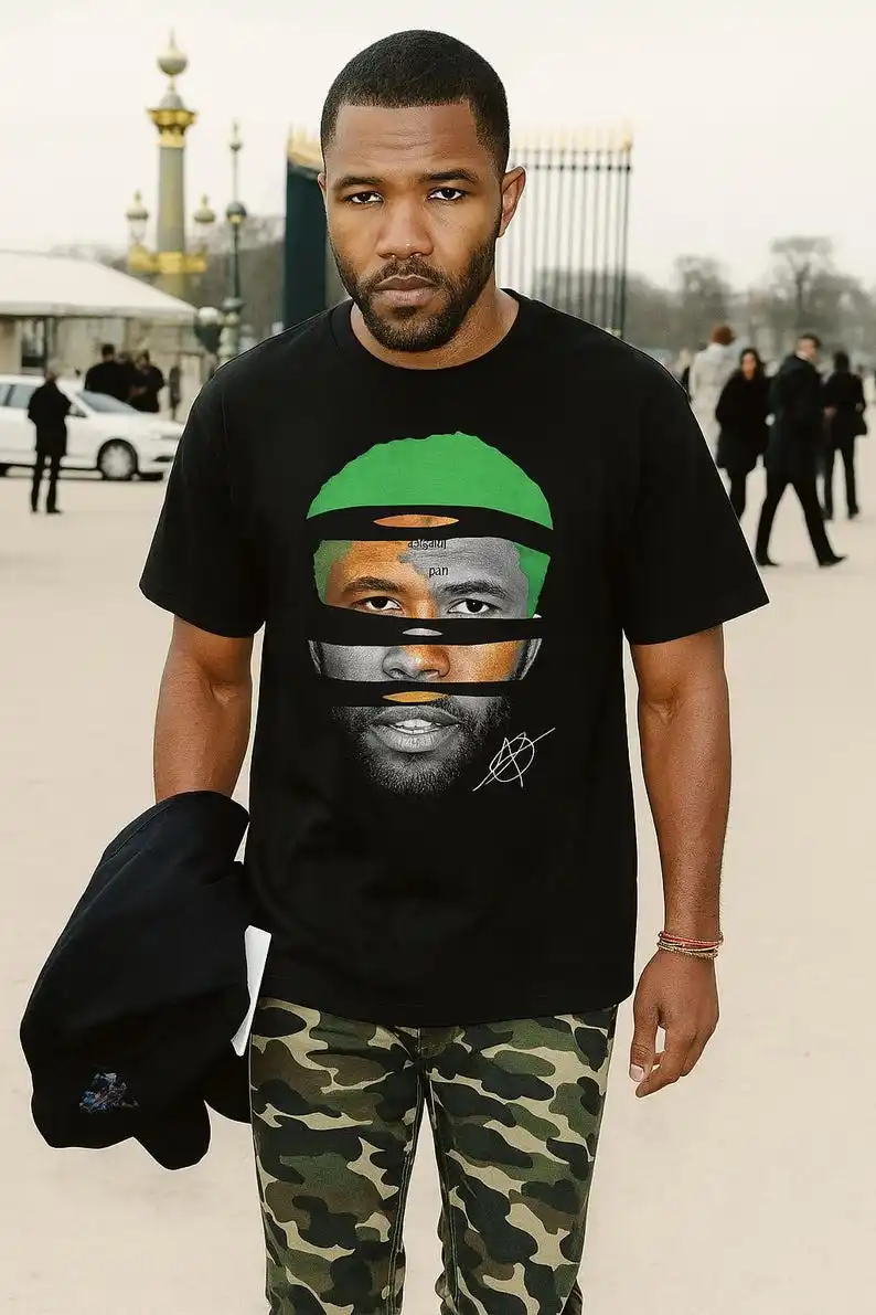 Rapper Frank Retro Graphic T Shirt Men's Hip Hop Ocean Album Clothing T-Shirts Y2k Unisex Blond Fashion Oversized Cotton T-shirt