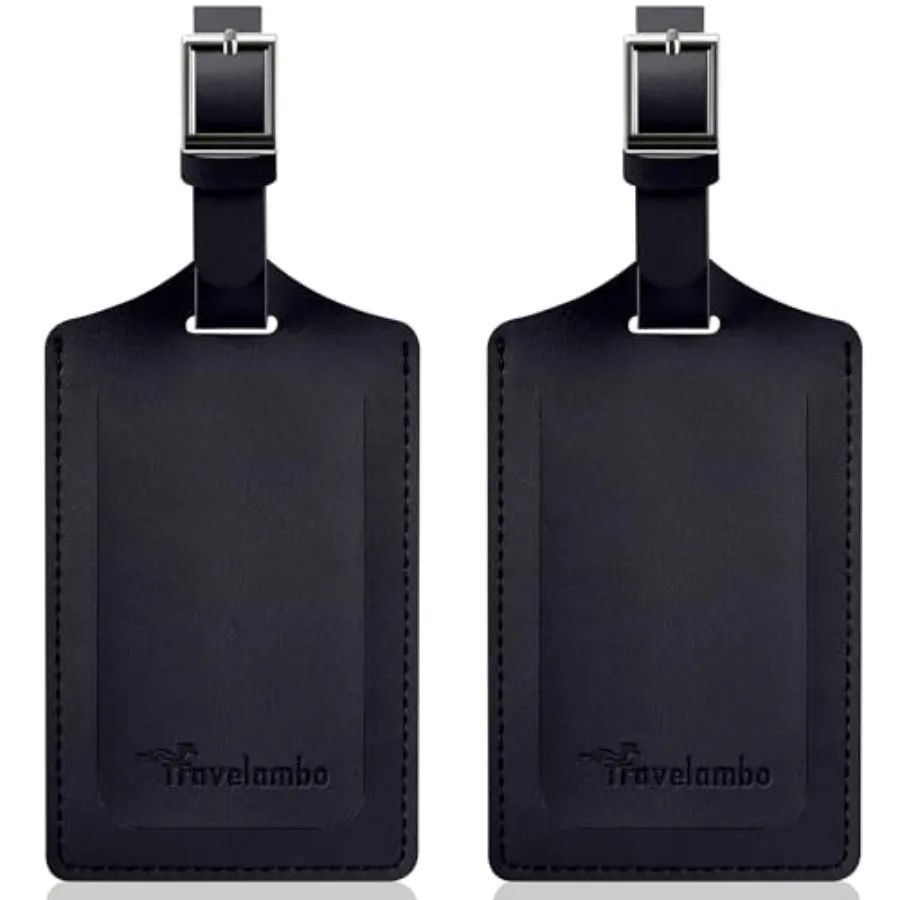 

Luggage Tags for Suitcases Faux Leather Privacy Protection 2 Pack Bag Tags Travel Accessories Essential