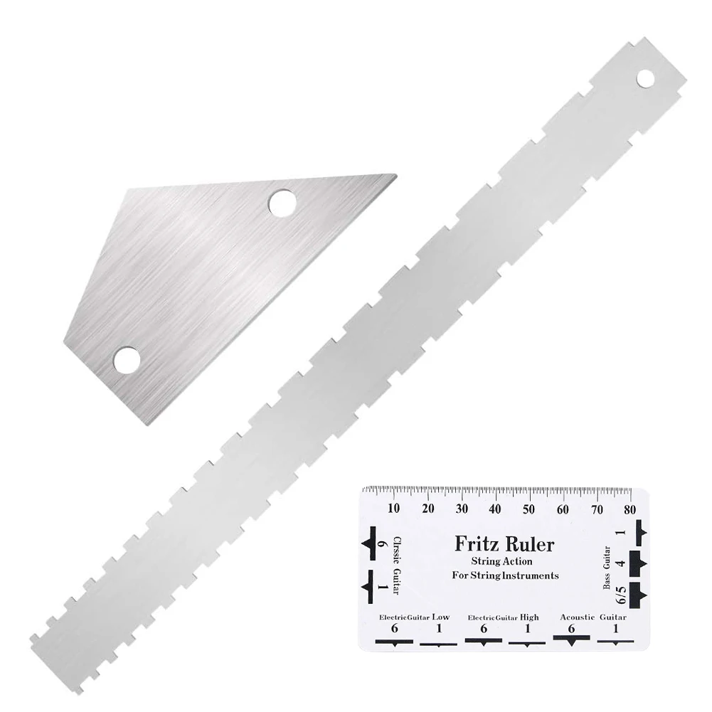 Guitar Fret Leveling Ruler Stainless Steel Guitar Fingerboard Ruler Universal Guitar Gauge Ruler Electric Guitar Accessories