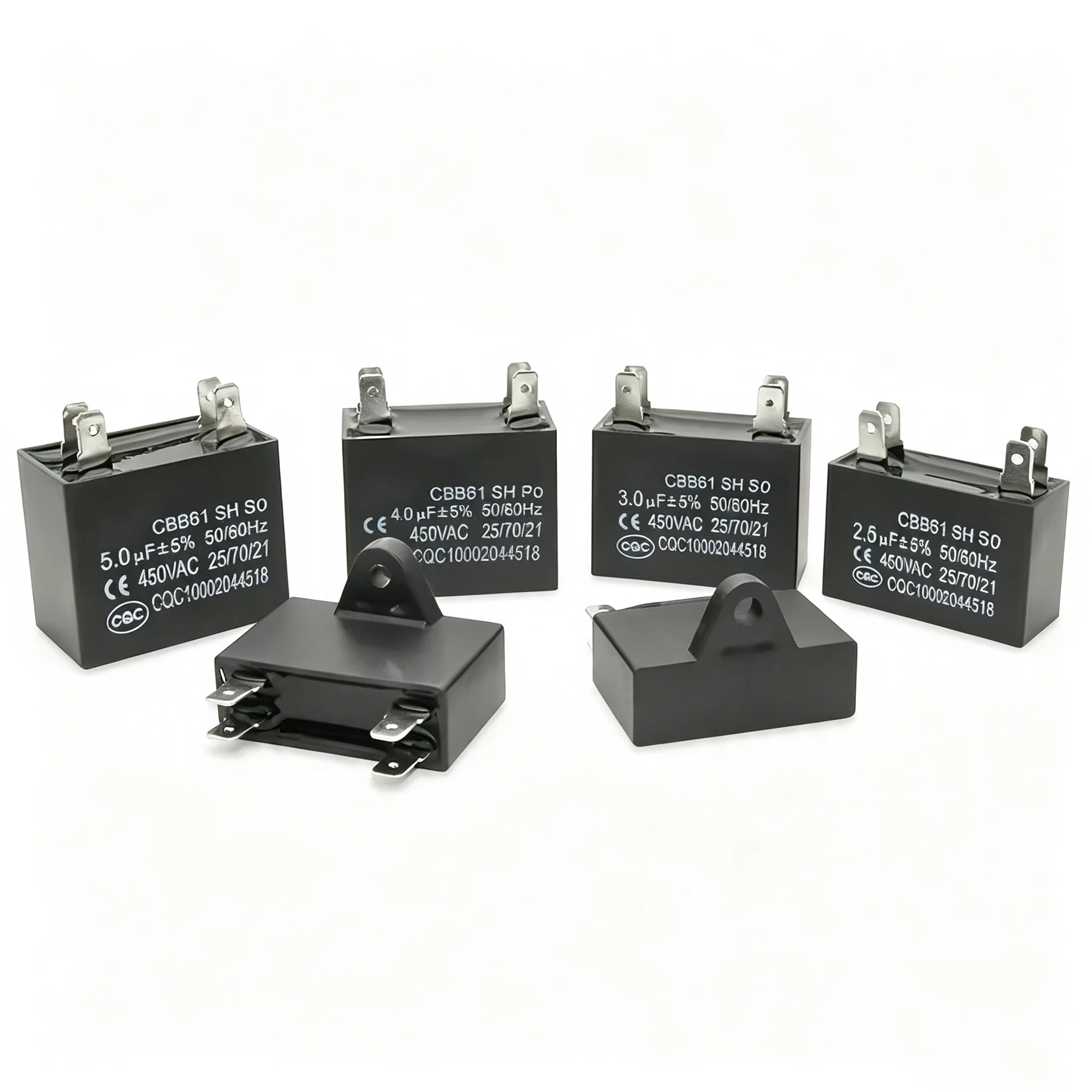 2Pcs CBB61 Air Conditioner External Fan Start Capacitor Motor Run Capacitor 450V 1UF 1.2UF 1.5UF 2UF 2.5UF 3UF 3.5UF 4UF 4.5UF