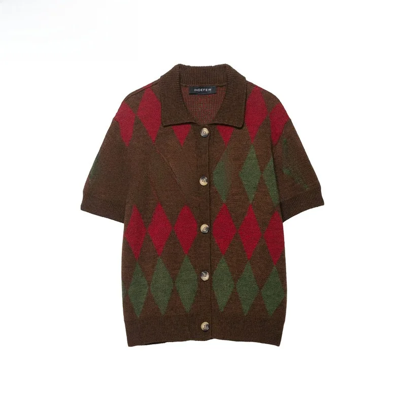 

Осенние новые женские трикотажные туфли ort Sve Diamond Pattern irt Jaet 2025 Sle Street Faion, теплое полиэфирное волокно