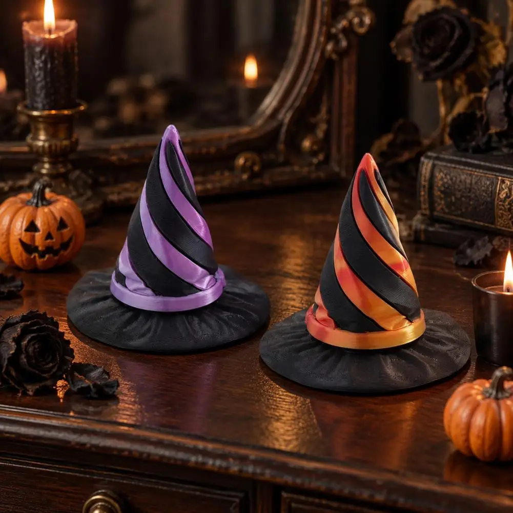 3D Printed Spiral Witch Hat Passthrough Fidget Toy, Halloween Witch Hat Sensory Stress Relief Toy, Halloween Party Favors