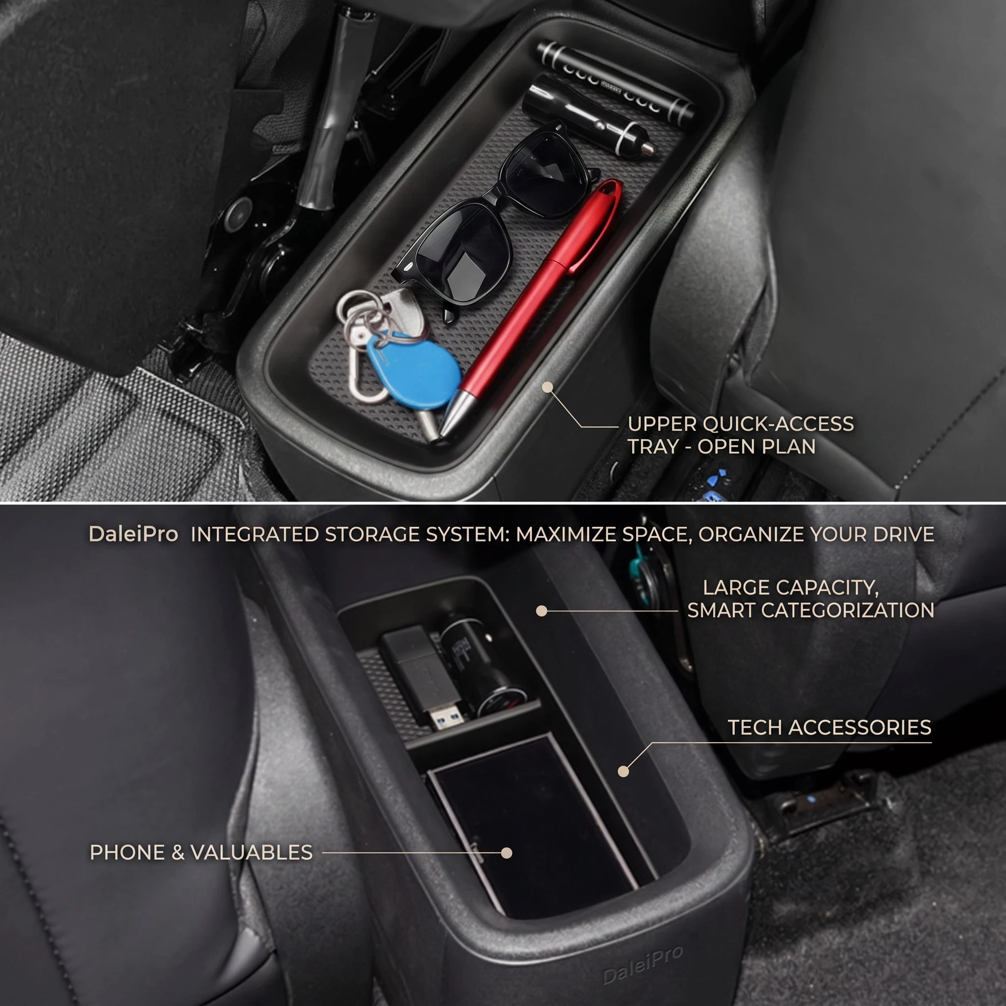 Für BYD Dolphin Surf / Dolphin Mini / Seagull 2023 2024 2025, Aufbewahrungsbox für die hintere Armlehne, TPE-Organizer für die untere Mittelkonsole – Detail 8