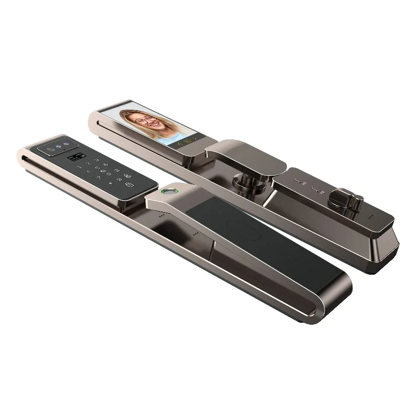 App Wi-Fi Smart Keyless Digital Fingerprint Biometric Keyless Entry For Wood Door 3D Face Recognition Password With Biome