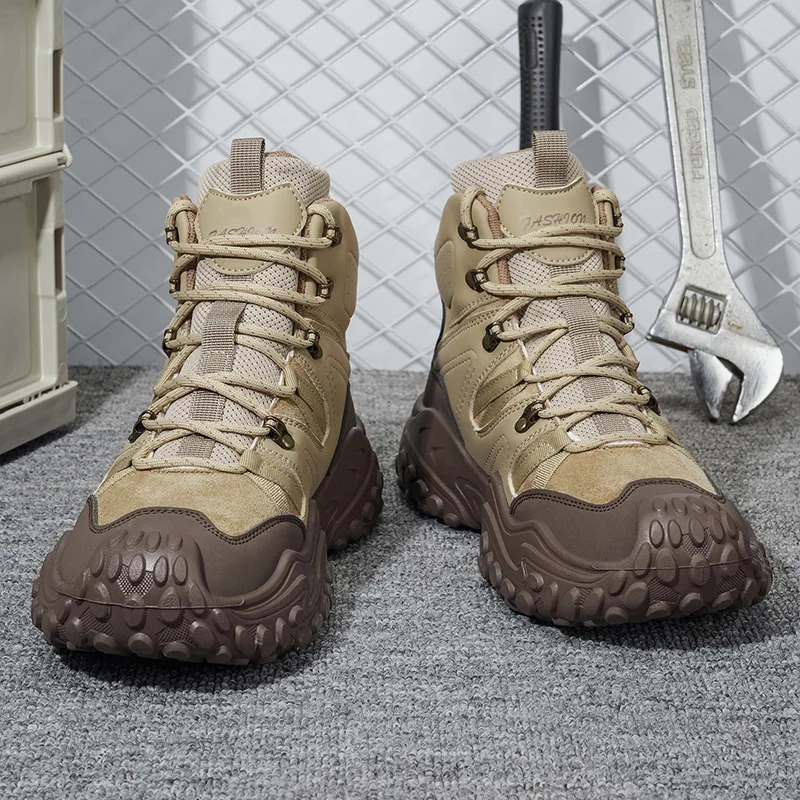 Men's Fashionable and Versatile Outdoor Sports Hiking Boots, Suitable for Outdoor Activities, Mountain Climbing, and Camping