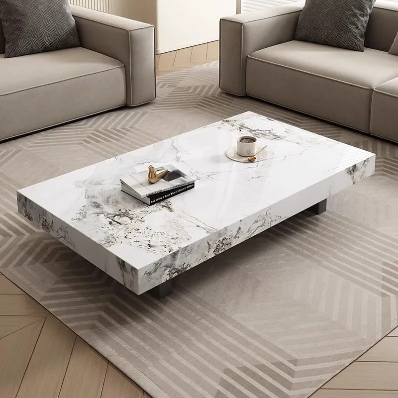 

Современный минималистичный итальянский прямоугольный кофейный столик с новым дизайном из каменной плиты для гостиной, домашнего офиса, создающий ощущение роскоши, для небольших помещений