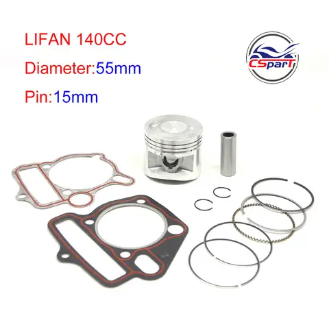 LF140 55MM 15MM Piston Rings Gasket Kit 1P55FMJ Lifan 140CC Kaya Xmotos Apollo Orion Dirt Pit Bikes Parts