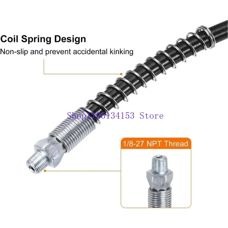 

kl23 Professional Automotive & Machinery Grease Nozzle With Flexible Extension Hose for Optimally Reach Efficient Lubrication