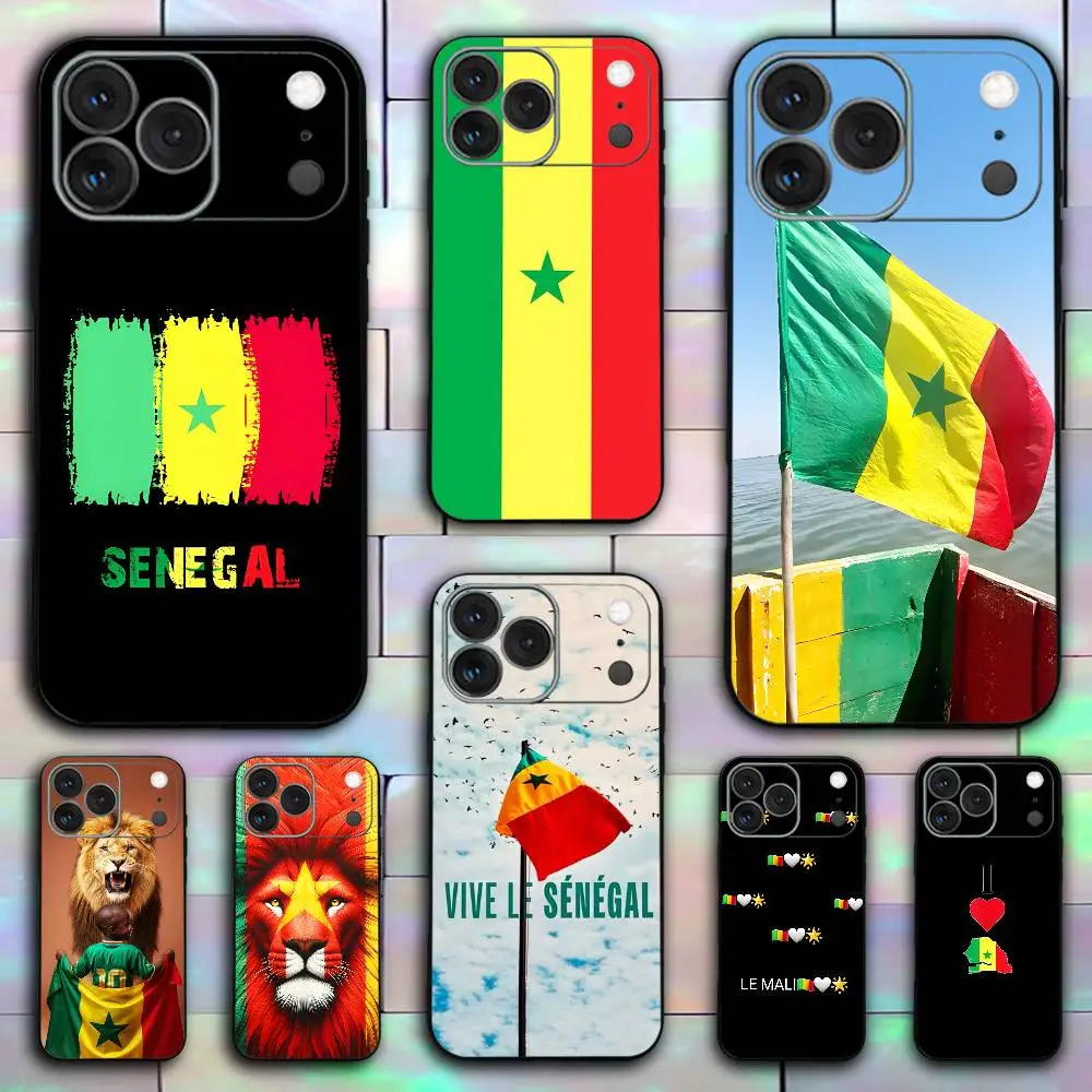 

Senegal Flag MAP For iPhone 17,16,15,14,13,12,11,Pro,X,XS,Max,XR,Plus,Mini Soft Silicone Phone Case Black Shockproof TPU