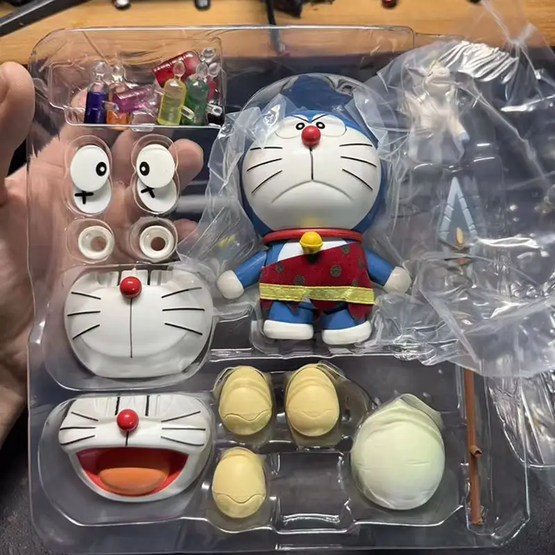 Figura de Anime de Robot Gato Doraemon de Robot Spirits, Estatua de PVC, Serie Savage, Colección 2016, Modelo de Adorno para Habitación, Regalo de Navidad