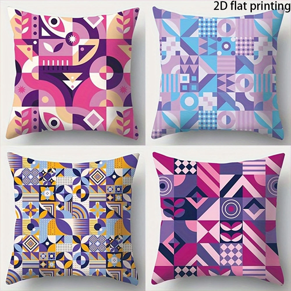 1/4PCS Geometric Abstract Throw Pillow Covers ,Suitable for beds, sofas, lounge chairs, home decoration.