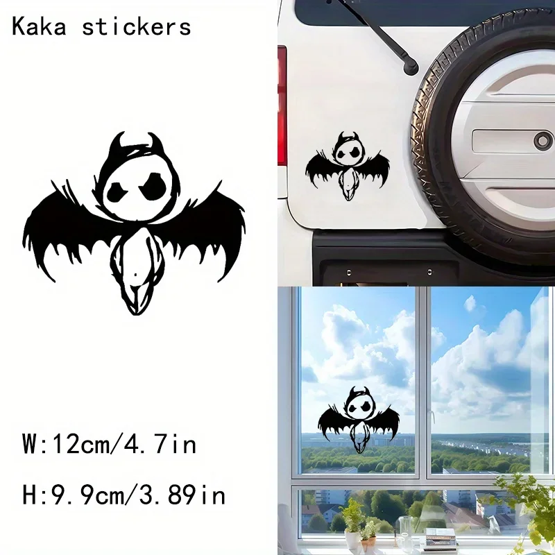 2D Flat 1Pc Cute Devil With Wings Vinyl Sticker, Waterproof UV Resistant, for Car Window Laptop Decor, Holiday Gift