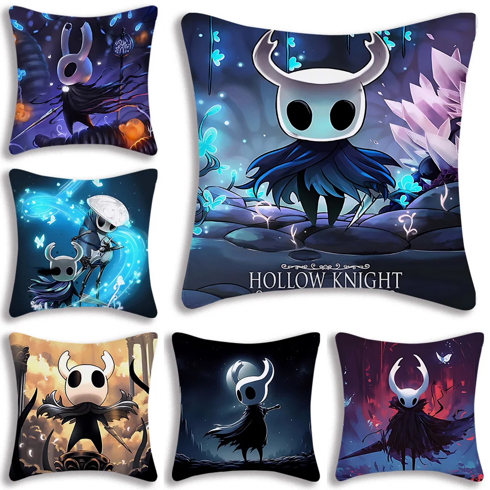 Pillow Covers Cartoon Hollow Knights Sofa Decorative Home Double-sided Printing Short Plush Cute Cushion Cover