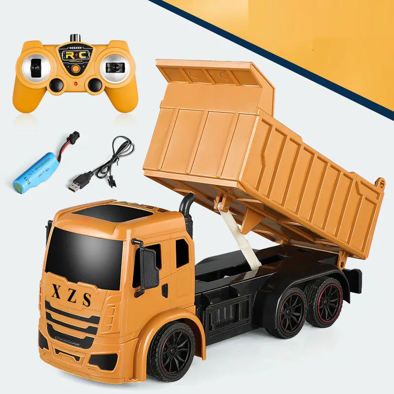 

2.4G 4WD Remote Control Engineering Car RC Truck With Light Off-road RC Bus USB Charge Electronic Vehicle Kids Gift Toy