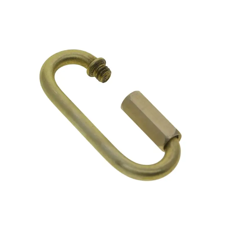 Sólido bronze Oval Parafuso Bloqueio Mosquetão, Heavy Duty Mosquetão, escalada Barco Cadeia, Conector, Quick Link, EDC FOB, M4, M5