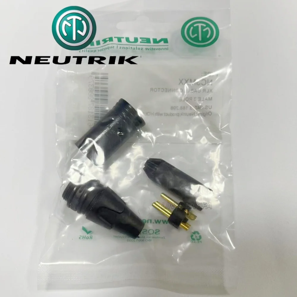 20 piezas/LOTNEUTRIK conector de micrófono XLR macho NC3MXX de 3 pines chapado en oro negro