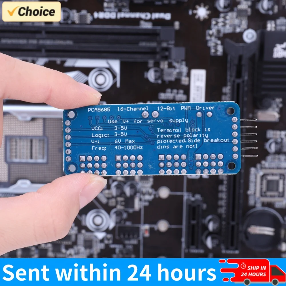 16-Kanal 12-Bit PWM Servo-Treiberplatine PCA9685 I2C-Schnittstellen-Controller-Modul für Roboter-DIY-Projekte Elektronische Komponente