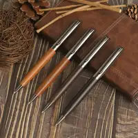 High-grade Ballpoint Pen with Metal & Wood Spliced Barrel, Smooth Writing, Minimalist Elegant Design, Black Ink, Ideal for Business Office Use 5