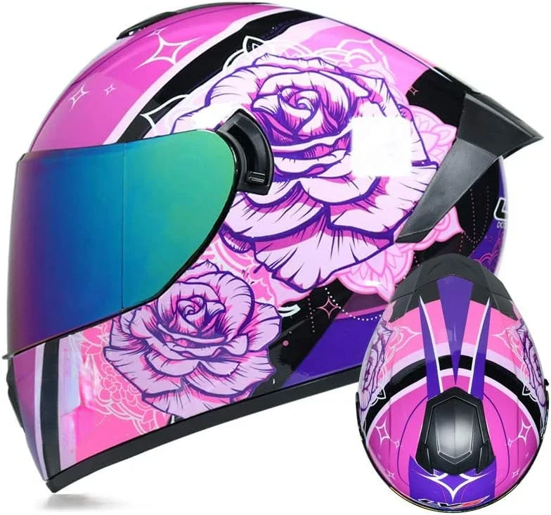 

Approved Full Face Motorcycle Racing Crash Helmet for Men and Women - DOT Certified, Ideal for Motorbike, Moped, and Street Bike