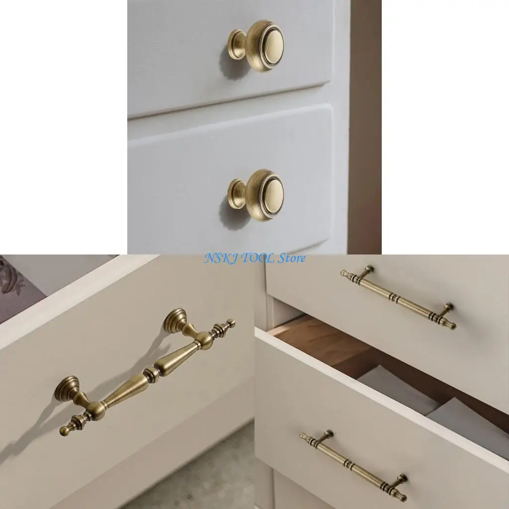 L8RC Luksusowa mosiężna szuflada Elegancka francuska design łatwa instalacja garderoby domowej