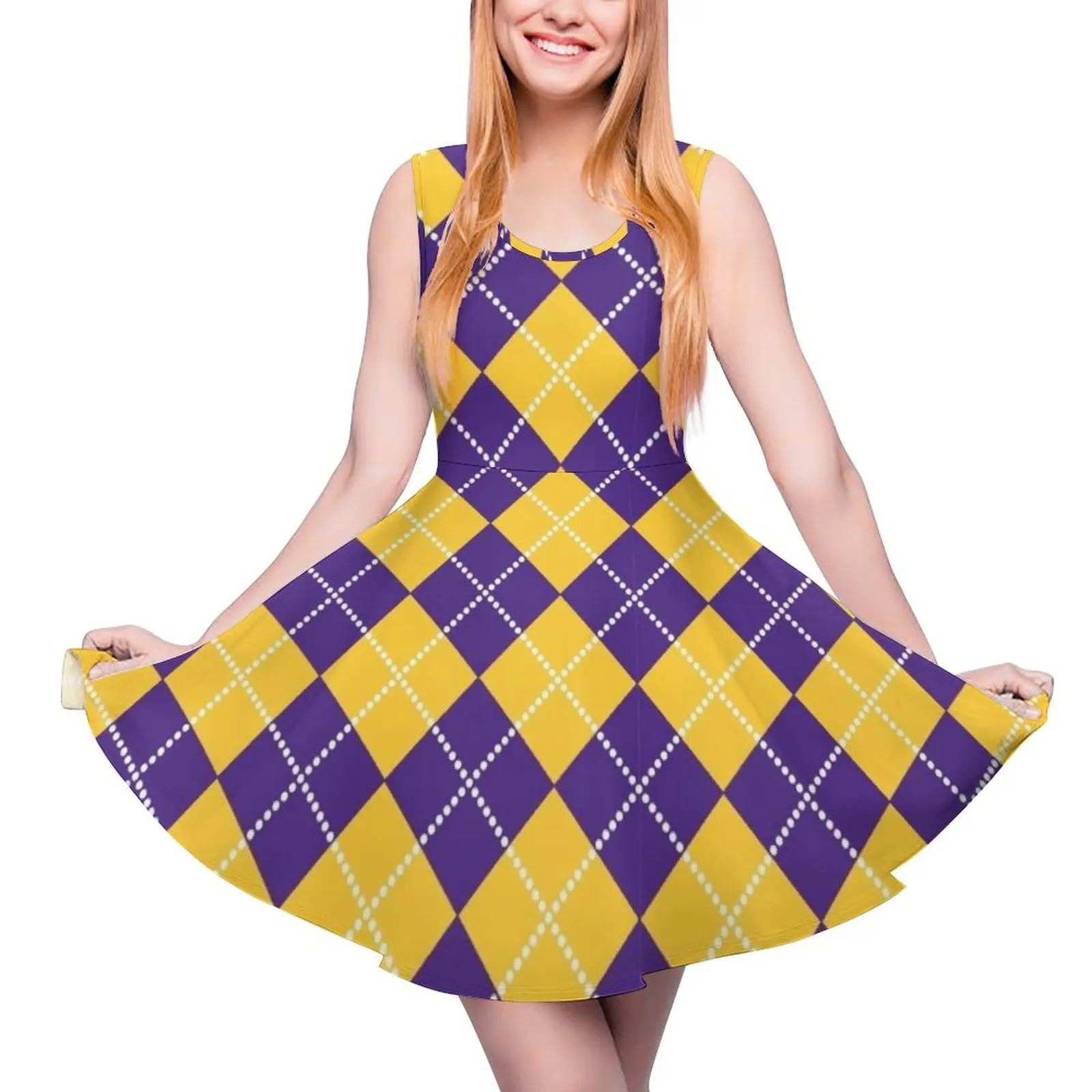 

Baton Rouge - Argyle Diamond Sleeveless Dress Woman clothing Woman"s evening dress fairy dress summer dresses for women 2024