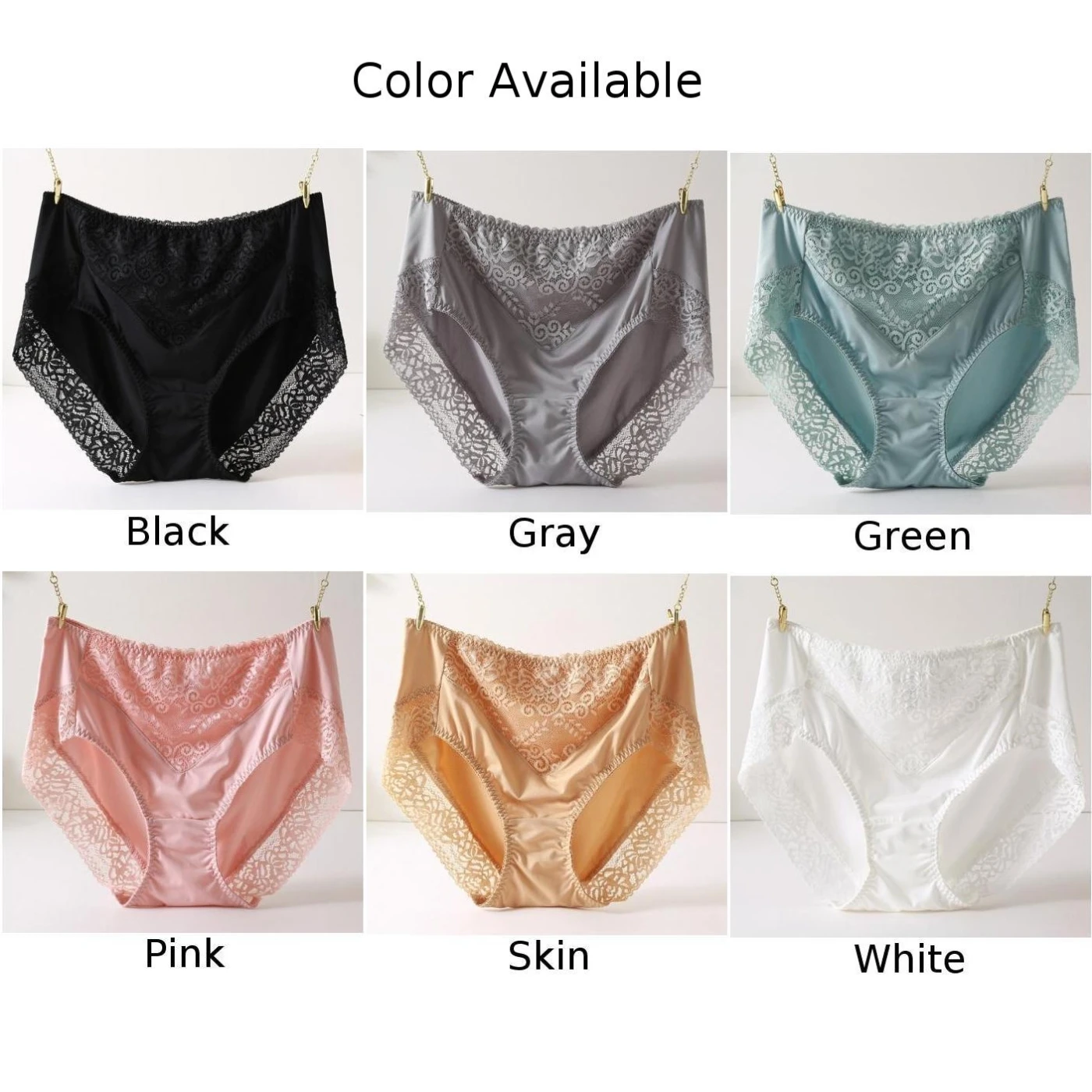 Plus Size Women Panties Soft Sleep Comfortable Daily Underpants Lace Border Briefs High Waist Casual Breathable Underwear