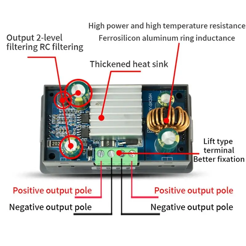 SK35H DC DC Buck Boost Converter Regulated Laboratory Power Supply CC CV 0.6-30V 4A 5V 6V12V 24V Power Module Adjustable-AA26