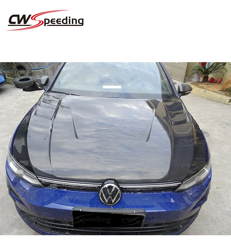 CWS-B STYLE CARBON FIBER ENGINE HOOD BONNET FOR 2019-2018 VW GOLF 8 BODY KIT