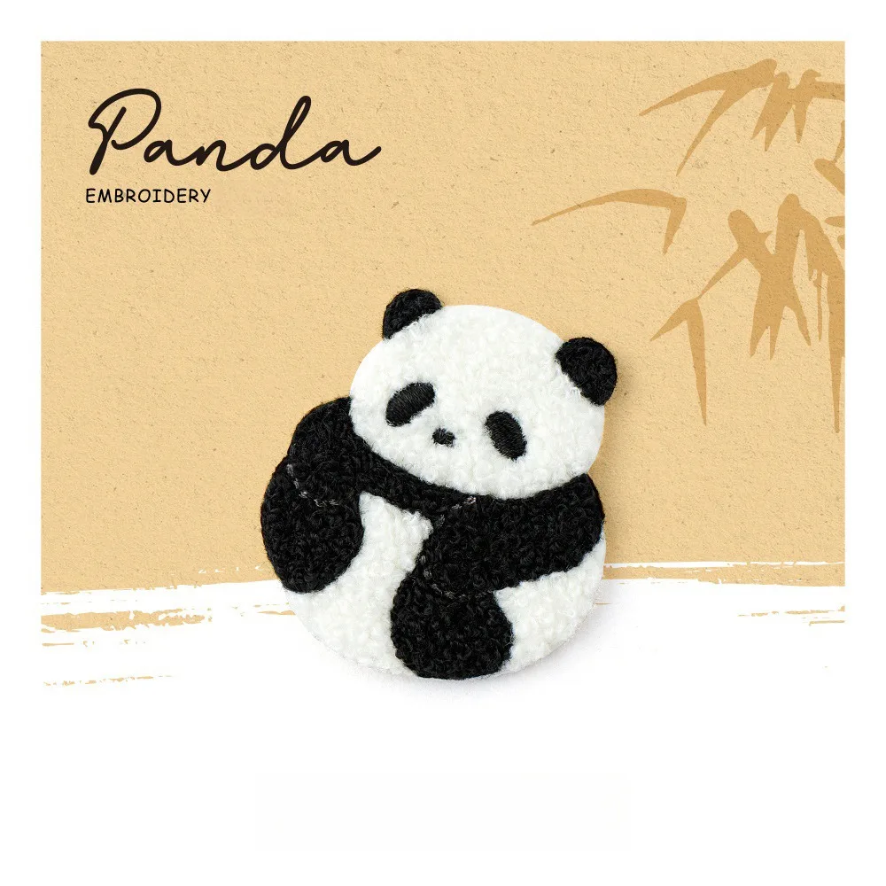 Soft Exquisite Embroidery Panda Pin Cartoon Kawaii Panda Brooch Cute Breastpin Cloth Badge Bag Decoration