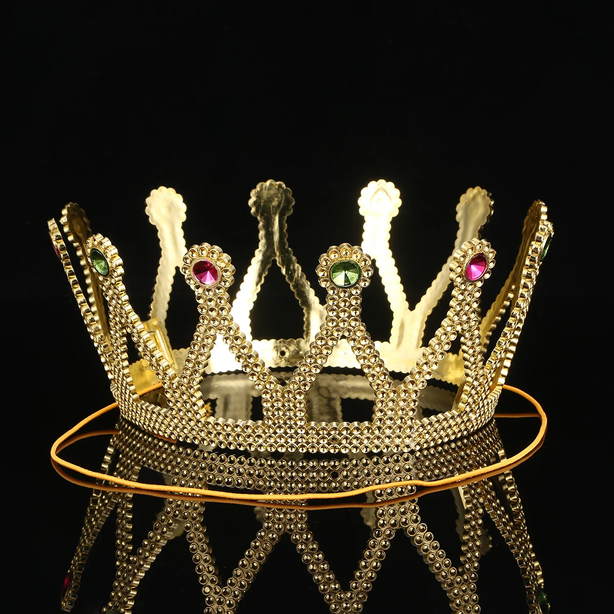 

Halloween Queen Crown Golden Plastic Royal Medieval Party Costume Accessory Theater Prom Wedding Celebration Decor