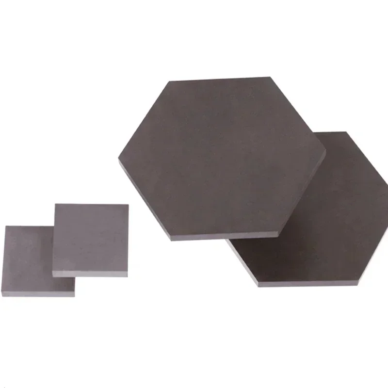 Boron Carbide (B4C) Ceramic Plate - 50x50x8mm / 30x30x8mm Hexagon - Industrial Abrasive & Armor Bulletproof Sheet