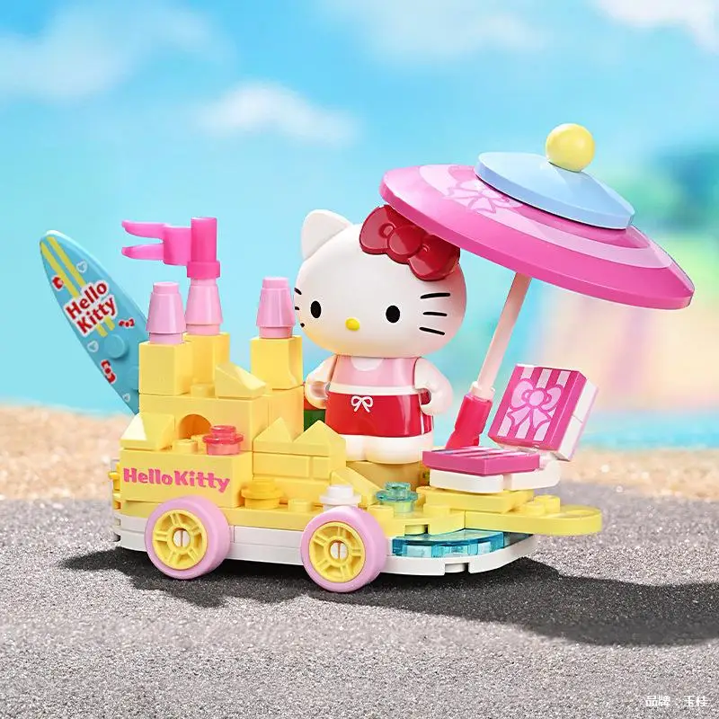 Neuer Keeppley Baustein Sanrio Kuromi Halb-Meerjungfrau Original Niedliches Cartoon-Montagemodell Dekoration Kinderspielzeug Mädchengeschenk