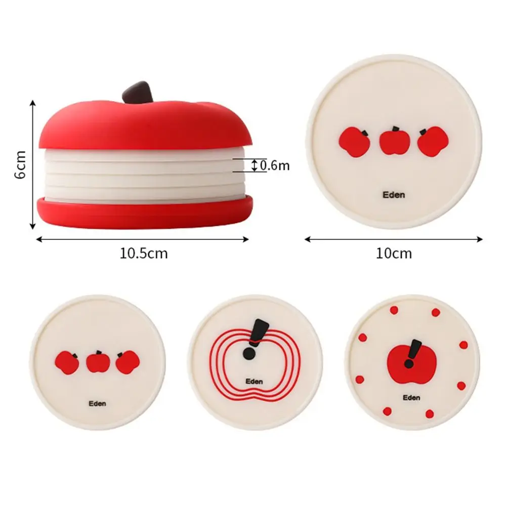 Creative Fruit Shape Coasters Set Anti Scald Stackable Nonslip Cup Mat Reusable Heat Resistant Decorative Placemats
