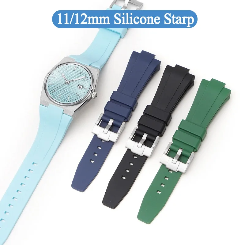 Image of 11mm 12mm Silikon-Uhrenarmband für Tissot Super Player PRX Serie Schnellverschluss-Armband Herren-Armband Zubehör Handgelenksband