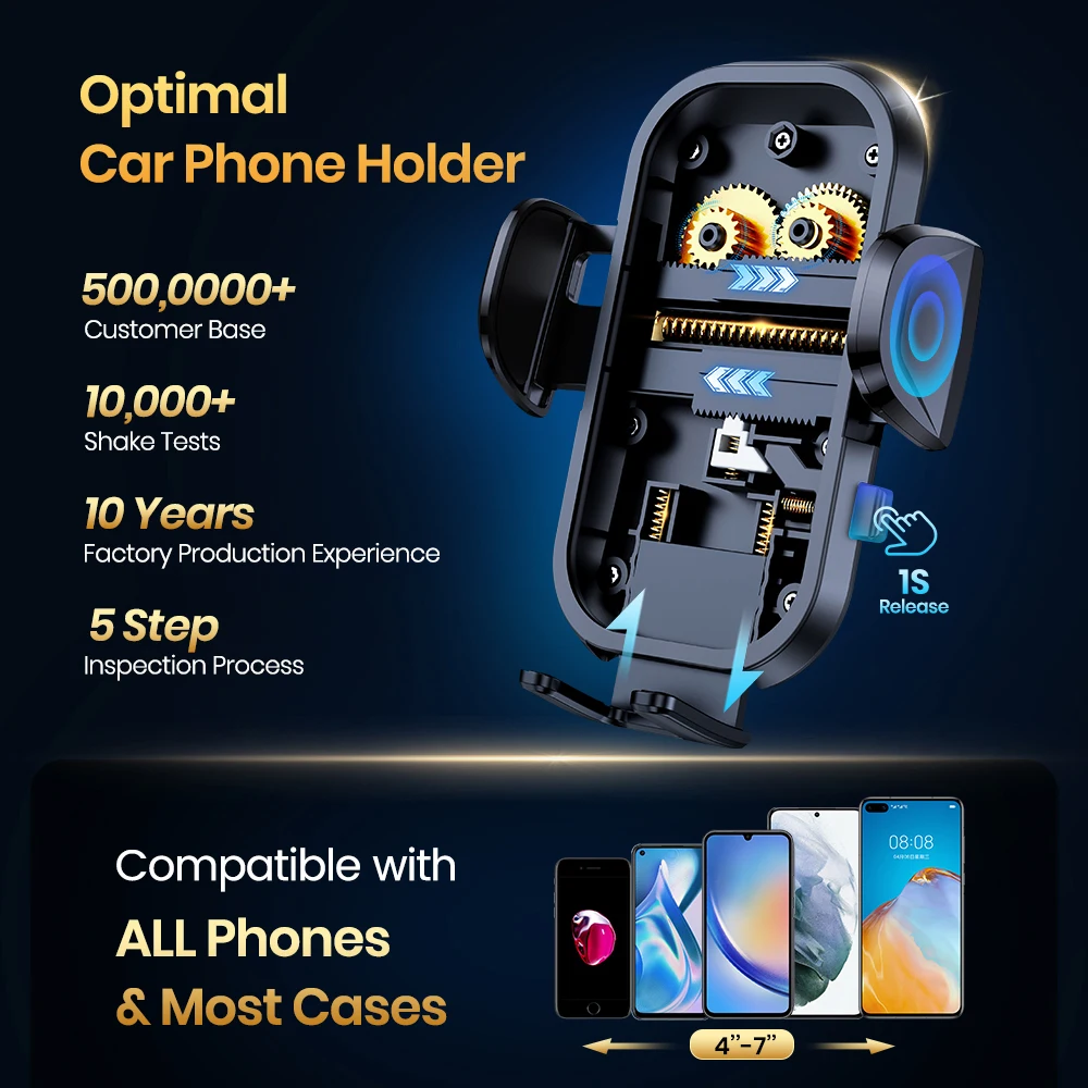 TOPK Car Phone Holder Air Vent Suction Cup Mount for iPhone Samsung Xiaomi Universal Mobile Support GPS Bracket Stand for Truck