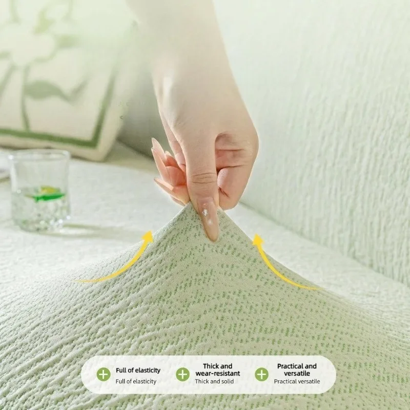 Summer Sofa Cover Ice Silk  Elastic Furniture Protective Cover Suitable for Bedroom Living Room Office Home Decoration