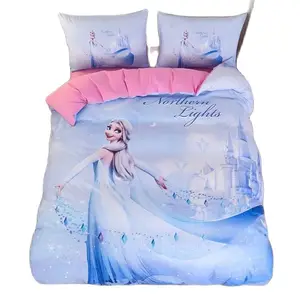 Bộ đồ giường công chúa đông lạnh Disney cho trẻ em, bộ bìa, in 3D, quà tặng sinh nhật, bé gái 10 Bán hàng chính bao gồm Frozen - №7