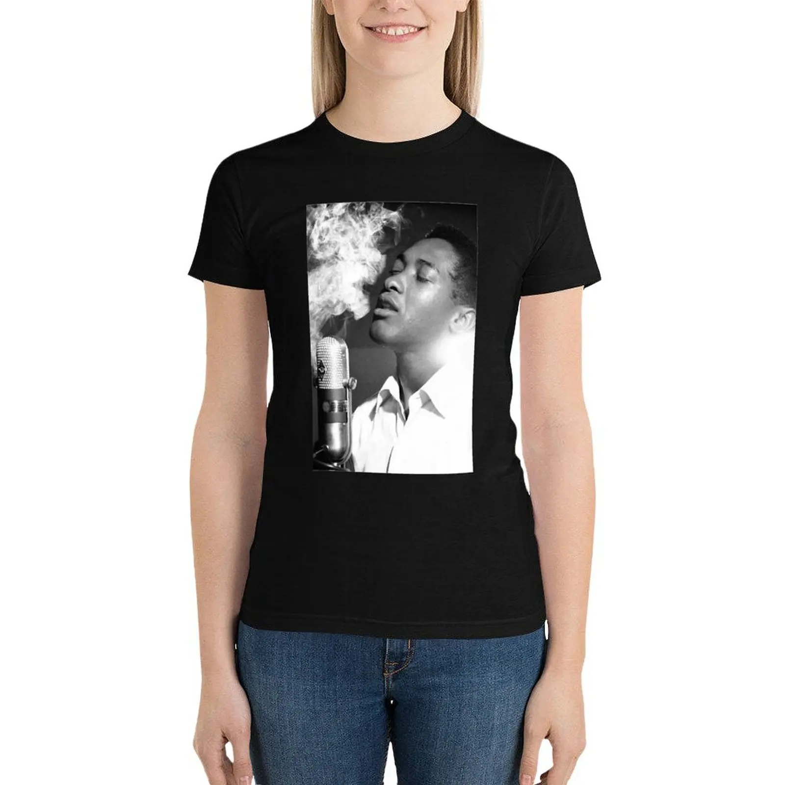 The Legend Sam Cooke Bw Classic T-Shirt graphics female tops plus size tops workout shirts for Women loose fit