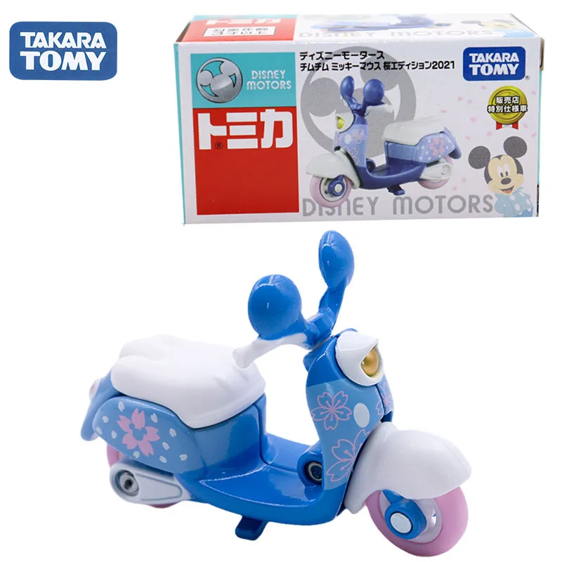 TAKARA TOMY Disney Motorcycle Cartoon Toys Anime Peripheral Trendy Figures Kawaii Model Ornaments Decoration Mickey Minnie Mouse