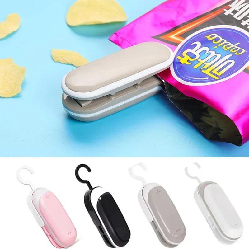 1 Pack Sealing Machine Mini Portable Sealing Clip Hand Pressure Heat Sealing Machine Food Fruit Snacks Preservation Small Tools