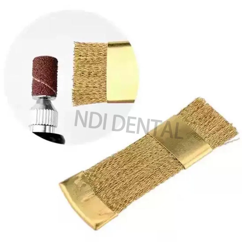 20PCS Dental Drill Bit Cleaning Brush Nail Copper Nylon Portable Wire Brushes Dental Burs Files Stand Cleaning Tool