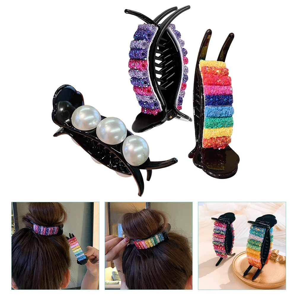 

3 Pcs Hair Clip Accessories for Girls Barrettes Women Plastic Decorative Clips Woman