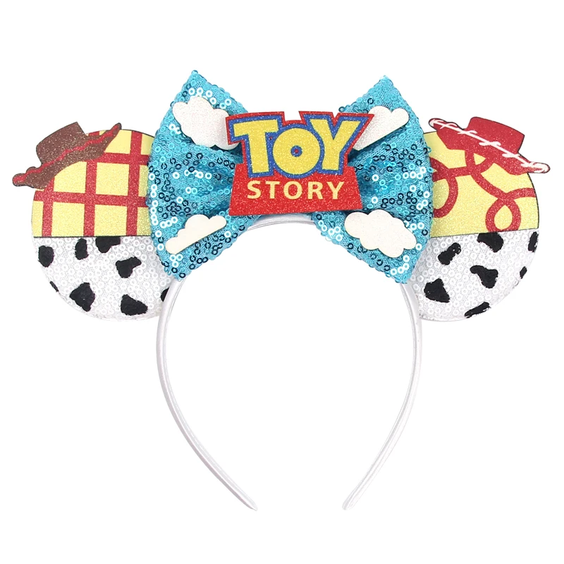 Disney TOY STORY Cosplay Mouse Ears Headband For Girls Sequins Bow Birthday Party Hairband Christmas DIY Hair Accessories