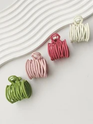 1/4 Pcs Women's Dopamine Alloy Striped Back Of The Head Clip Hair Accessory Suitable For High Ponytail Use